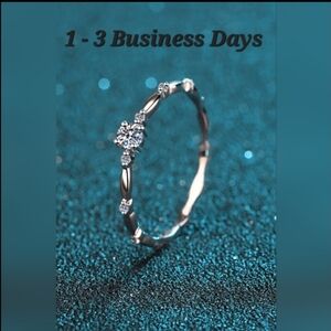 Delicate Moissanite Sterling Silver Ring